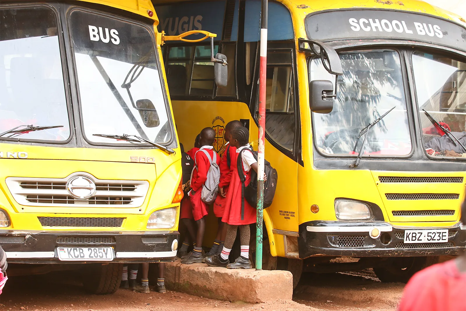 School transport vehicle at Sikri Academy